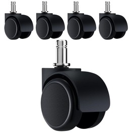 TESUMI 2" Inch Office Chair Wheels Casters, Heavy Duty Rubber Desk Chair Wheels Replacement, Universal Stem（11x22mm） Mute PA Wheels Furniture Casters for Various Floor, 650 Lbs Total Load, Set of 5