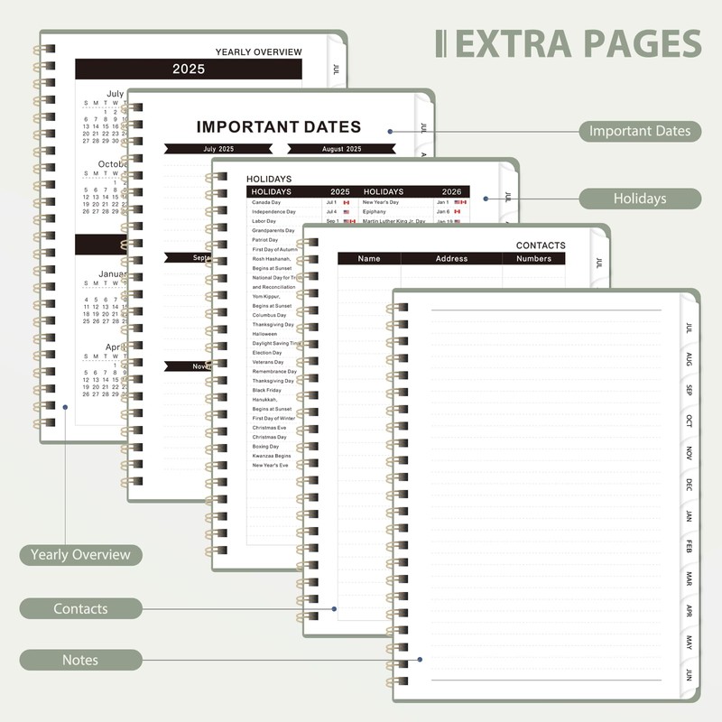 Academic Planner 2025-2026, Monthly and Weekly Calendar Planner (July 2025