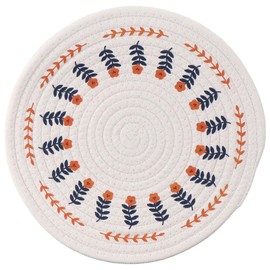 Benytro Nordic style cotton and linen weaving Woven Round Placemats, Easy to Clean & Protects Your Tabletop