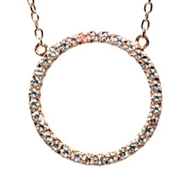 apop nyc Rose Goldtone Sterling Silver CZ Circle Pendant Necklace 17 inch [Jewelry]