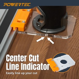 POWERTEC 72026 Router Guide Rail Adapter for Milwaukee M18 Fixed Base Trim Routers - Compatible with Powertec, Makita, Festool, Milwaukee, Kreg ACS, WEN, Triton, and Ridgid Guide Rails