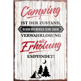 schilderkreis24 Funny Saying "Camping ist der Zustand.." Magnet Decorative Fridge Magnet Gift Idea Camper Caravan Motorhome Camping Fans 9 x 6 cm