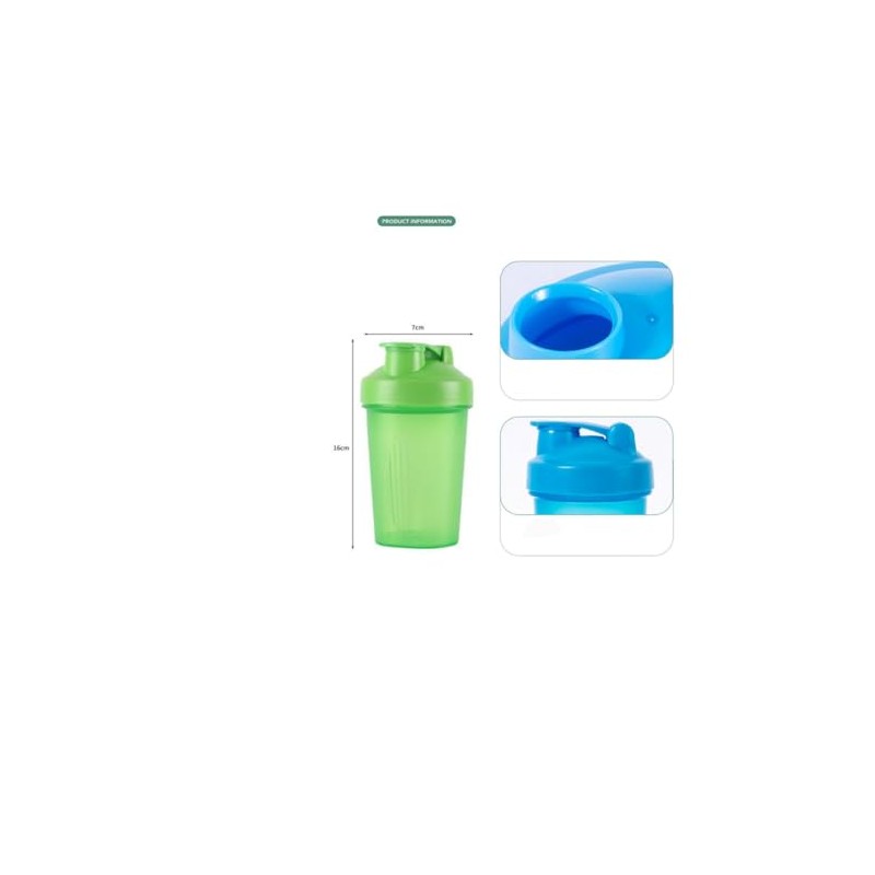 CHNLML Protein Shaker Bottle 400ML/16Oz w. Shaker Ball for Protein