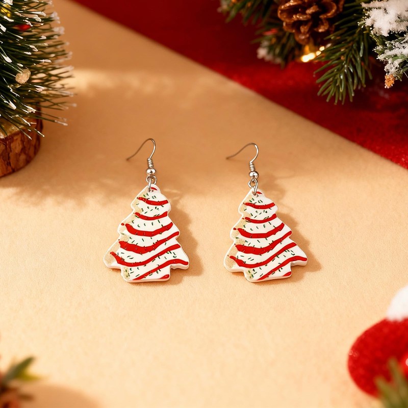 Christmas Stud Earrings for Women Tree Snowflake Bell Reindeer Drop