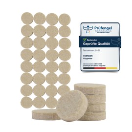 VABNEER VABNEER 128 Stcke Filzgleiter Selbstklebend Rund, 20mm Filz Pads Sthle mit 5mm Dick, M?belgleiter Bodengleiter Schutz Ihrer M?bel B?den
