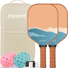 Joysent Pickleball Paddles Fiberglass Pickleball Racket Set of 2 with Pickleballs, Lightweight Rackets & Honeycomb Core for Men Women Beginners and Intermediate Players