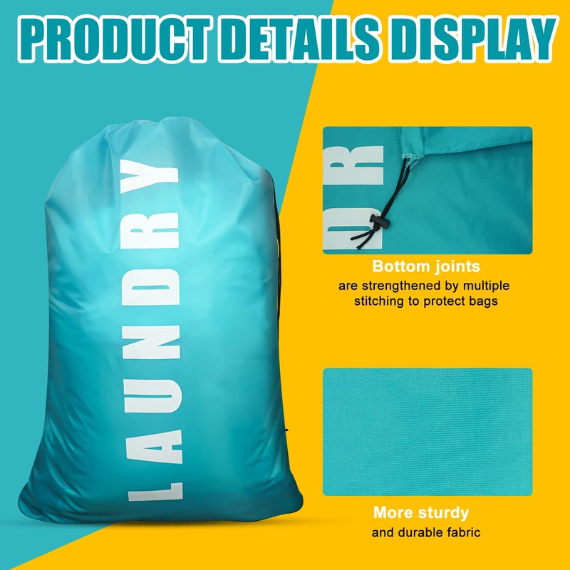 2 Pack Upgrade Extra Large Travel Laundry Bag with Drawstring，24"