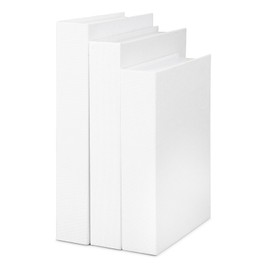 Himitimi 3Pcs Faux Books for Decorative, Linen Fake Books Boxes Blank Stacked Decor Books for DIY Crafts Hotel Entryway Bookshelf Coffee Table(White,S&M&L)