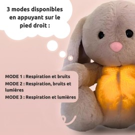 CWZY Breathing Stuffed Animal, Soothing Breathing Stuffed Animal Rabbit for Anxiety Adults and Kids Breathing Lights and Sound Machine with Realistic Breathing Easter My Bunny Toy