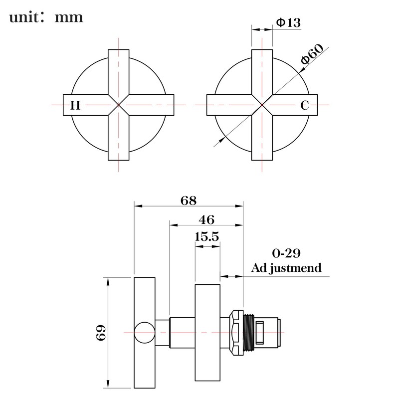 Decaura Shower Mixer Taps 1/4 Turn Twin Tap Cross Handles