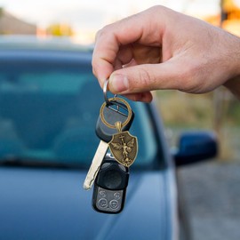 Needzo St Michael Shield Keychain, Archangel Key Accessory, Catholic Gifts, 2.5 Inches