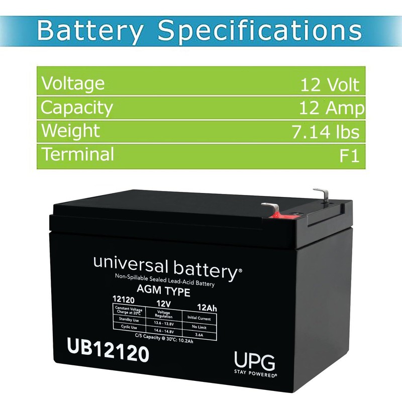 UNIVERSAL POWER UB12120 12V 12AMP BATTERY