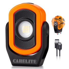 CARELITE Work Light, Magnetic Light with 3 Modes & 360° Pivoting Head, 780 Lumen Rechargeable Pocket Light for Mechanics, Jobsites and Emergency (Orange)