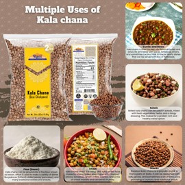 Rani Kala Chana (Desi Chickpeas Chana with skin) 32oz (2lbs) 908g ~ All Natural | Gluten Friendly | NON-GMO | Kosher | Vegan | Indian Origin