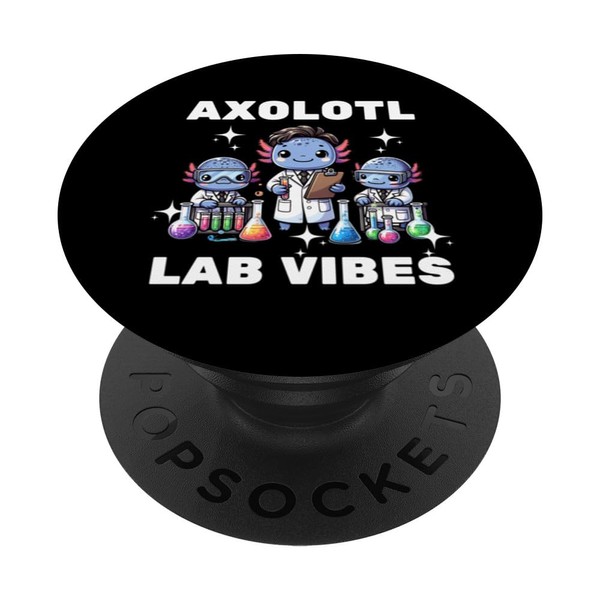 Chibi Axolotl Science Lab stem kids chemistry education PopSockets Standard
