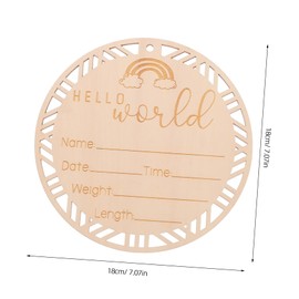 LIFKOME Natural Wood Birth Announcement Sign Round Newborn Name Plaque Photo Prop for Nursery and Shower Decorations Milestone Keepsake
