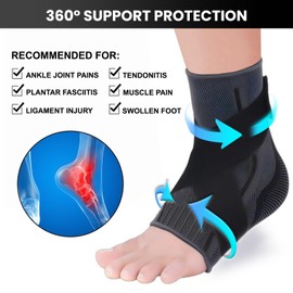 Ankle Bandage Foot Joint, Adjustable Professional Ankle Bandage, Comfortable Sports Foot Bandages, Ankle Joint, Suitable for Sprains and Arthritis, Elastic Foot Bandage (L)