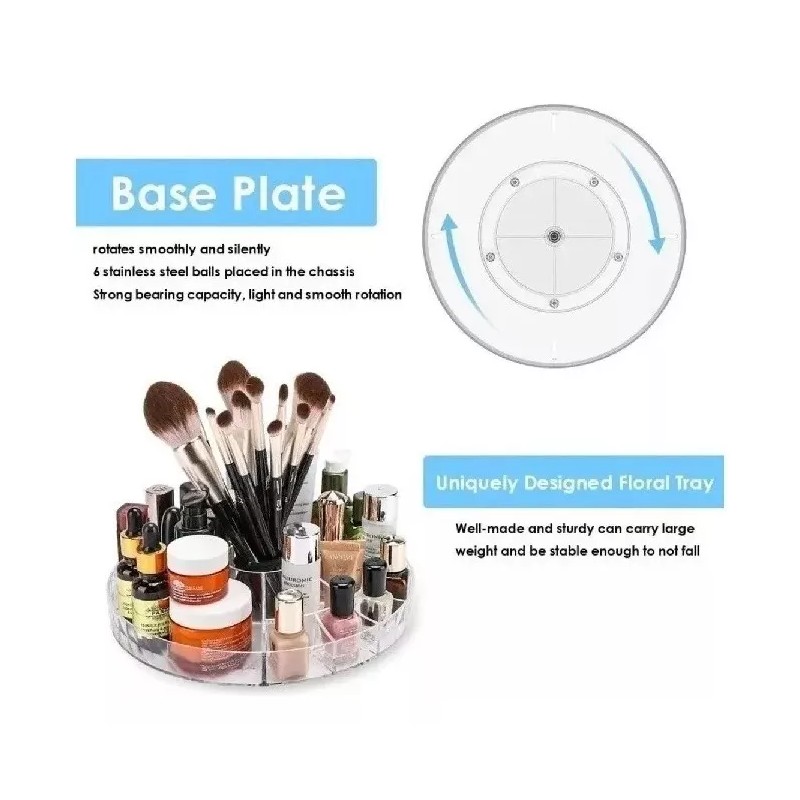 RIVERSOFY Organizador Giratorio De Acrílico Transparente P/maquillaje