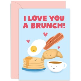 Old English Co. Love You A Brunch Wedding Anniversary Card for Husband and Wife - Funny Food Pun Cute Romantic Valentine's Day Card for Boyfriend Girlfriend Partner | Blank Inside with Envelope