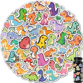 100 Pcs Dinosaur Stickers for Kids, Cute Water Bottle Stickers for Boys Girls, Vinyl Laptop Stickers Pack, Kids Classroom Prizes for Elementary Students