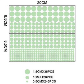 Green Glow in The Dark Wall Stickers, 407 Pcs Removable Glow in Dark Dots Wall Decals Stickers Room Decor Kit, Adhesive Dots Luminous Ceiling Decals for Kids Bedroom Fruit and Vegetable Corers