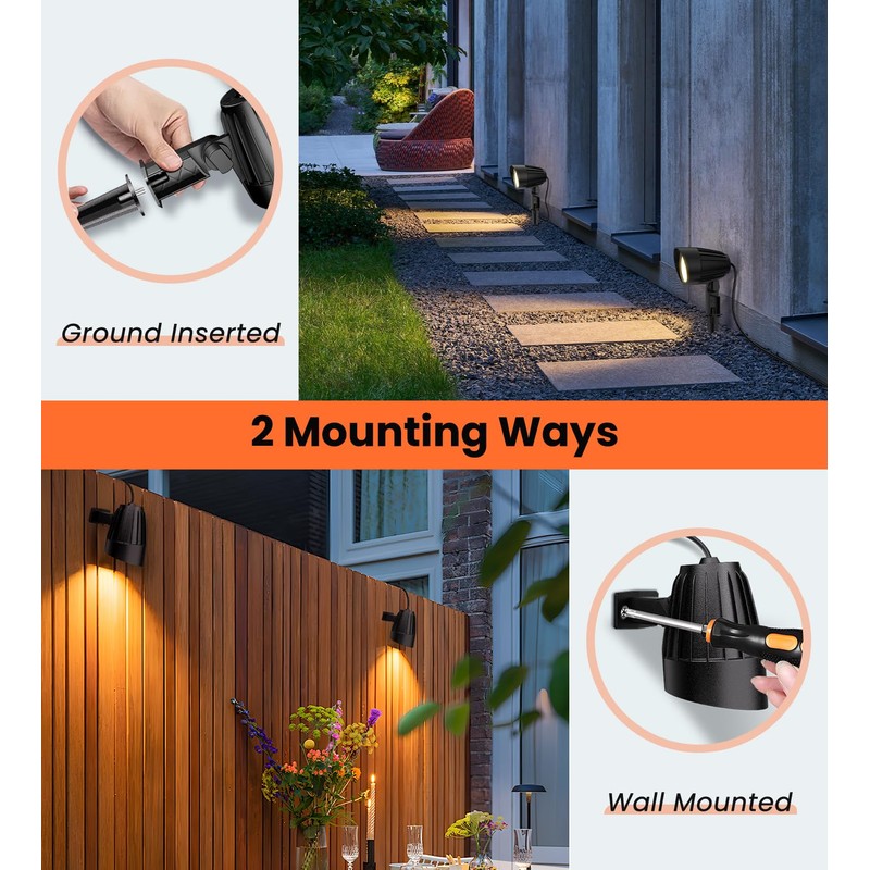MEIKEE 9W LED Landscape Lights, 110V Landscape Lighting with US
