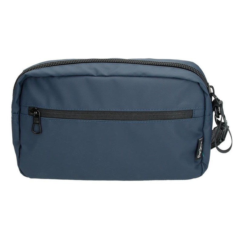 Pepe Jeans Hoxton Black and Blue Polyester PU Shoulder Bags