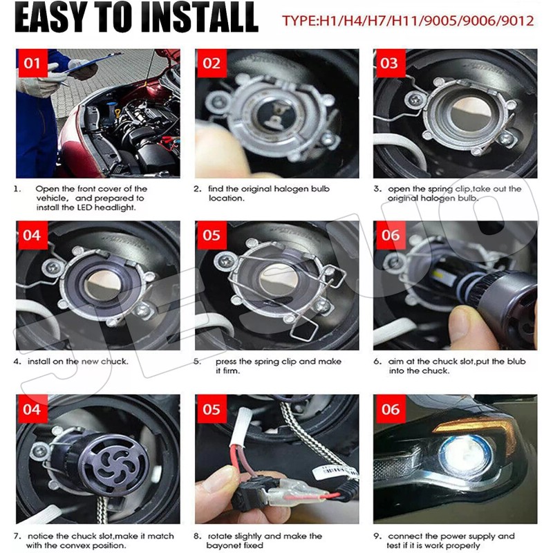 JESUO Pair For Ford Deluxe 1939-1951 7" Inch Round LED