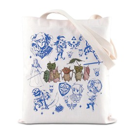 Flora Of Hyrule Tote Bag Video Game Lover Gift Gamer Fans Gift Korok Plant Shoulder Bag Korok Gift Tears Kingdom Cosplay Gift (C-Ze plant tote)