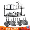 Pot and Pan Rack Organizer Hanger Storage Wall Holder Kitchen