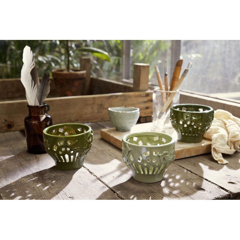 Kähler Design Orangery Garden 691203 Tea Light Holder Ceramic Green