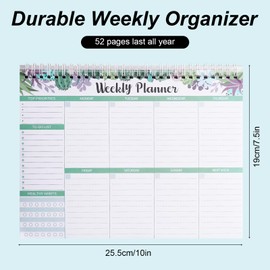 Candcamp Weekly Planner Pad Meal Planner Book 52 Sheets to Do List Diary Study Tracking Notebook Weekly Notepad for Desk Teacher Revision Work Office Academic Organizes Schedules Back to School Use