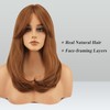 FESHFEN Wigs with Bangs for Women, Synthetic Natural Looking Long