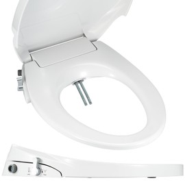 AONAGA Non-Electric SpaLet Bidet Seat With Manual Operation with Self-Cleaning, Slow-Close Lid, White. (AZZ-002-V)
