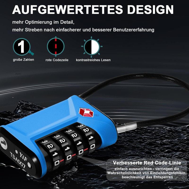 ZHEGE TSA Suitcase Lock, TSA Lock 4 Digit, Tent Lock,