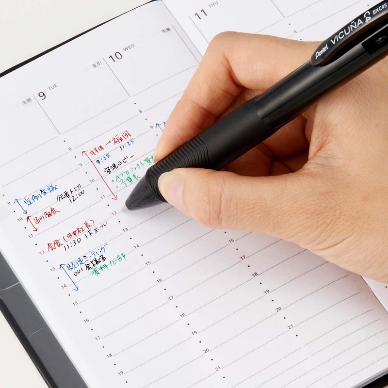 Pentel Ballpoint Pen Vicuna, Extra Fine, Black, Red, Blue, Green,