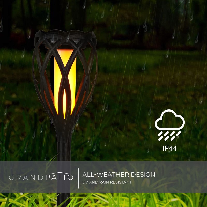 Solar Yard Solar Landscape Lights 4 Pack, Multifunctional Torch Lights
