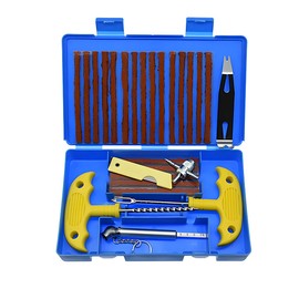 Zpana Car Tire Repair Kit, 48PCS Heavy Duty Vehicle Tyre Repair Sets for Fixing Flat Puncture with Storage Case, Automobile Wheel Emergency Patch Tools, Fit for Sedans Trucks ATVs (Yellow)