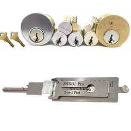 SS002 Pro Lock Pick Tool,2 in 1 Pick and Decoder Tools for S-Groove Door Lock,Lock Picking kit,Stainless Steel Key Decoder,Lock Pick Decoder for Auto,Lock Picking kit for Beginners