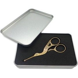 HASTHIP® Tijeras para Vello Facial y de Nariz,Tijeras de Seguridad con Punta Redondeada para Hombres y Mujeres,Acero Inoxidable Premium Recortador Barba Bigote Cejas con Caja