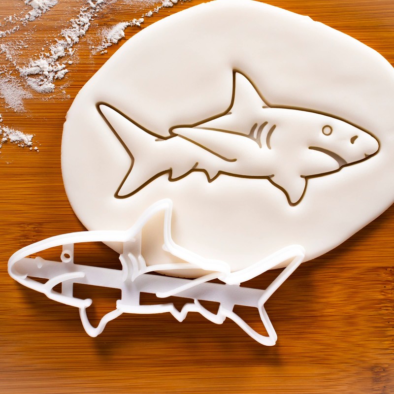 BAKERLOGY Set of 3 Shark Attack Theme Cookie Cutters (Designs: