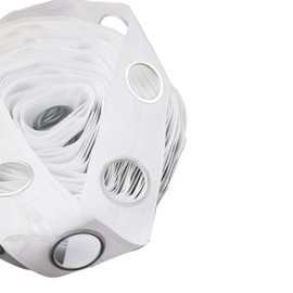 Trimming Shop Curtain Header Tape with 40 Metal Silver Rings Curtain Heading Grommet Tape for 40mm Pole in Curtains, Drapes, Door Decoration & DIY Window Accessories (5 Metres Long, White)