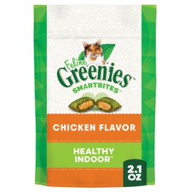 Greenies Feline Smartbites Healthy Indoor Cat Treats, Chicken Flavor, 2.1 oz. Pack