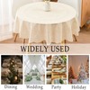 Jeloris Round Waterproof Vinyl Tablecloth, Beige Floral 60 Inch -