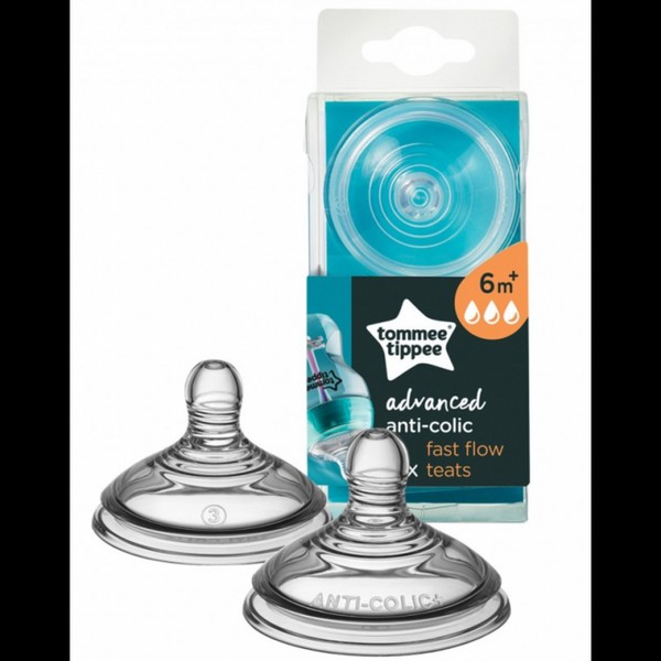 Tommee Tippee Advanced Anti-colic Silicone Baby Bottle Teats Fast Flow