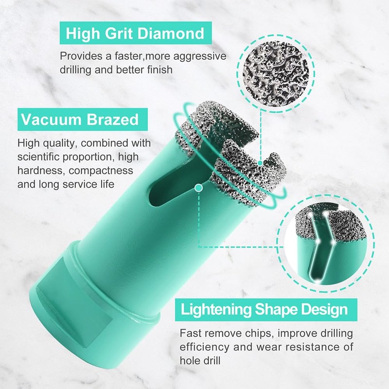 LEKOMESH Diamond Core Drill Bits - 1 Inch(25mm) with 5/8"-11