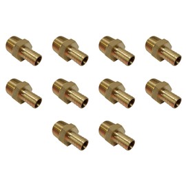 EDGE INDUSTRIAL 3/4" Hose ID to 1" Male NPT MNPT Straight Brass Fitting Fuel / AIR / Water / Oil / Gas / WOG (Qty 10)