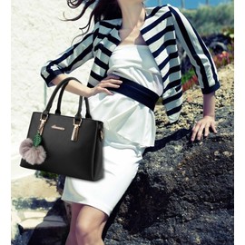 Dreubea Women's Leather Handbag Tote Shoulder Bag Crossbody Purse