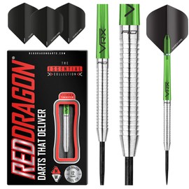 RED DRAGON Featherlite 2: 12g Tungsten Darts Set with Flights and Stems