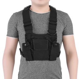 FOSA Two Way Radios Pack, Radio Walkie Talkie Chest Pocket Harness Bags, for Industrial Workers, Professionals, Emergency Responders, Adults, Unisex, with Microphone Included, Protective Case